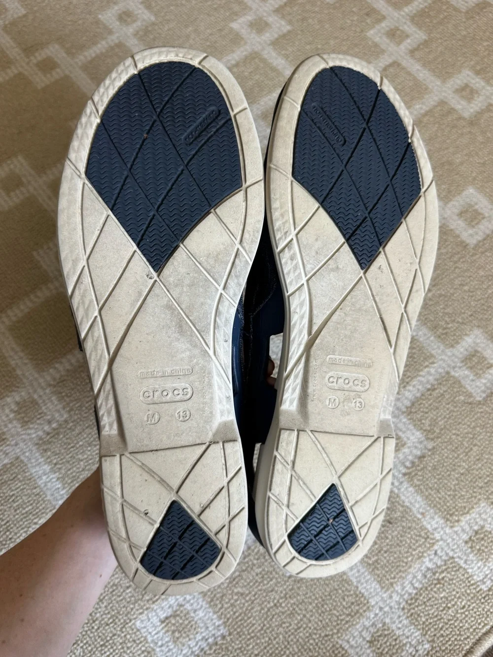 Crocs Santa Cruz Canvas Loafers Slip On Boat Shoes Navy Men’s 13